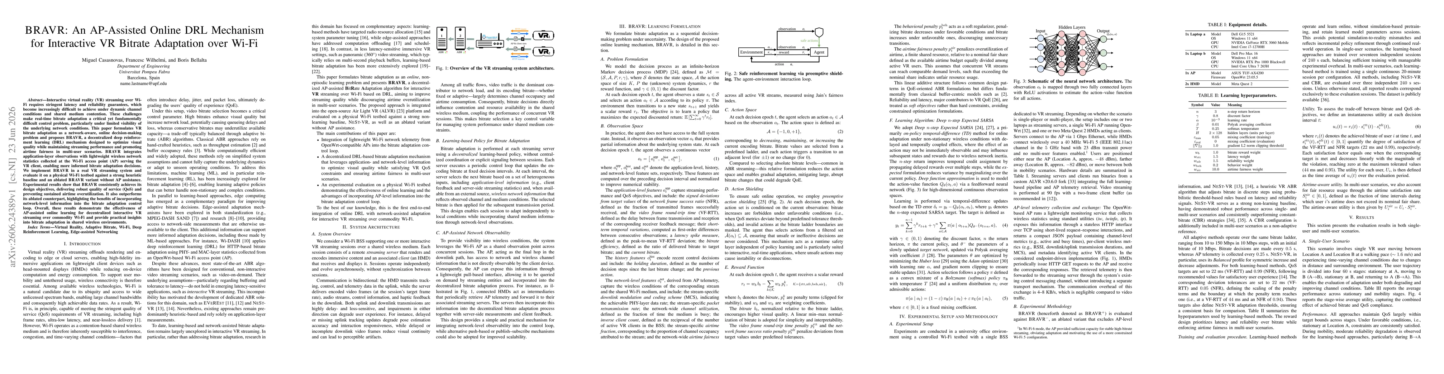 Thumbnail for BRAVR: An AP-Assisted Online DRL Mechanism for Interactive VR Bitrate Adaptation over Wi-Fi