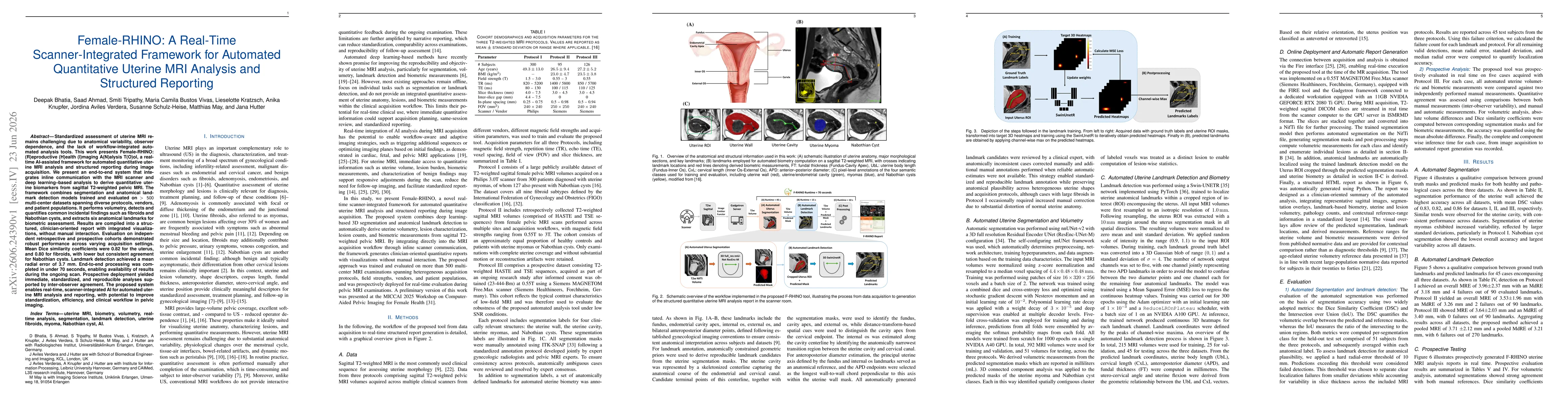 Thumbnail for Female-RHINO: A Real-Time Scanner-Integrated Framework for Automated Quantitative Uterine MRI Analysis and Structured Reporting