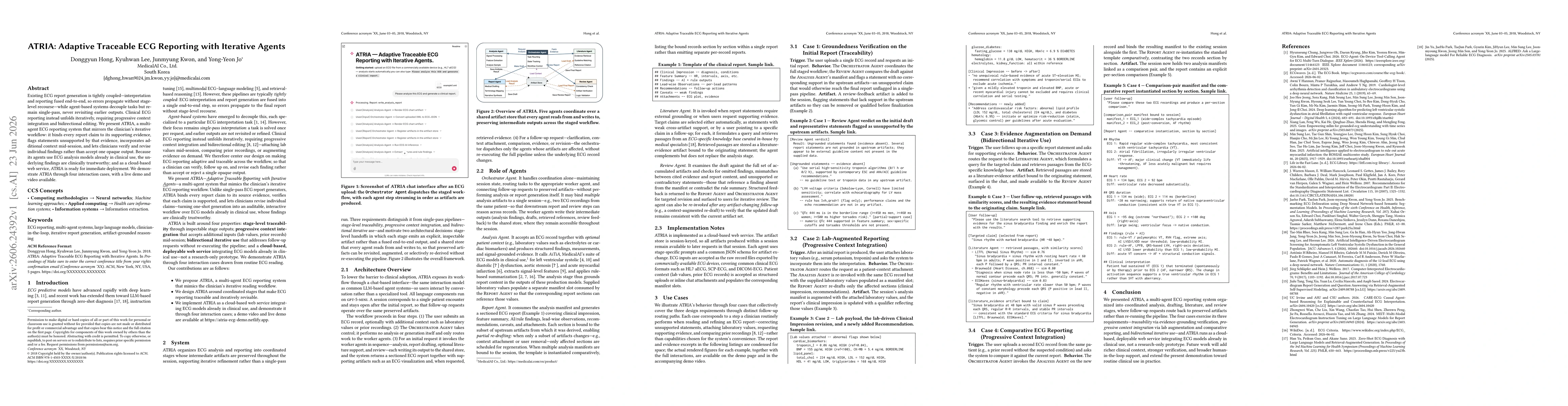 Thumbnail for ATRIA: Adaptive Traceable ECG Reporting with Iterative Agents