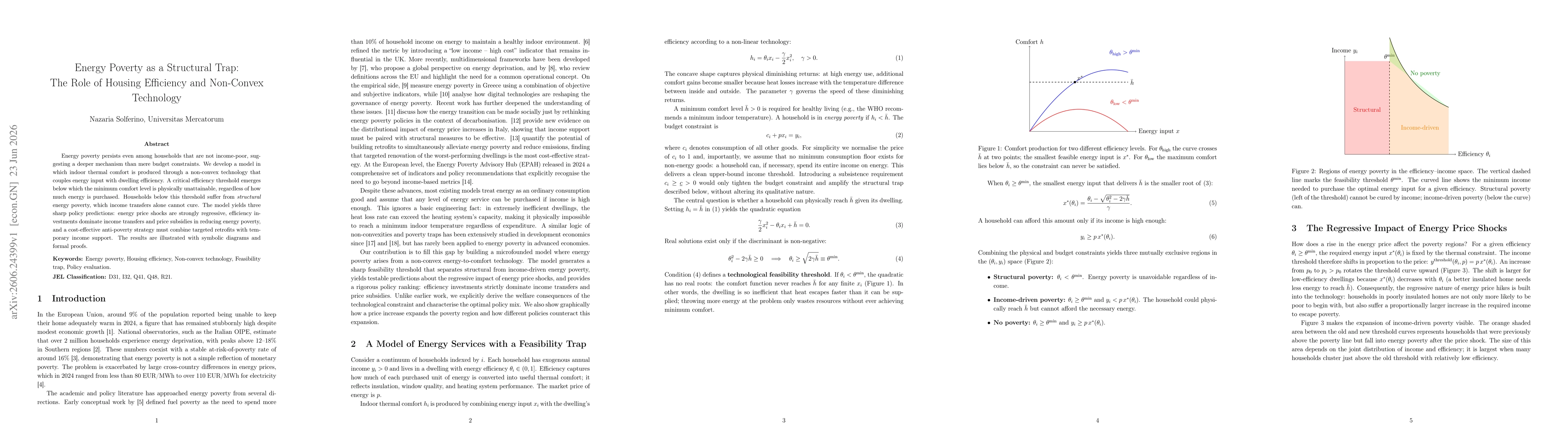Thumbnail for Energy Poverty as a Structural Trap: The Role of Housing Efficiency and Non-Convex Technology