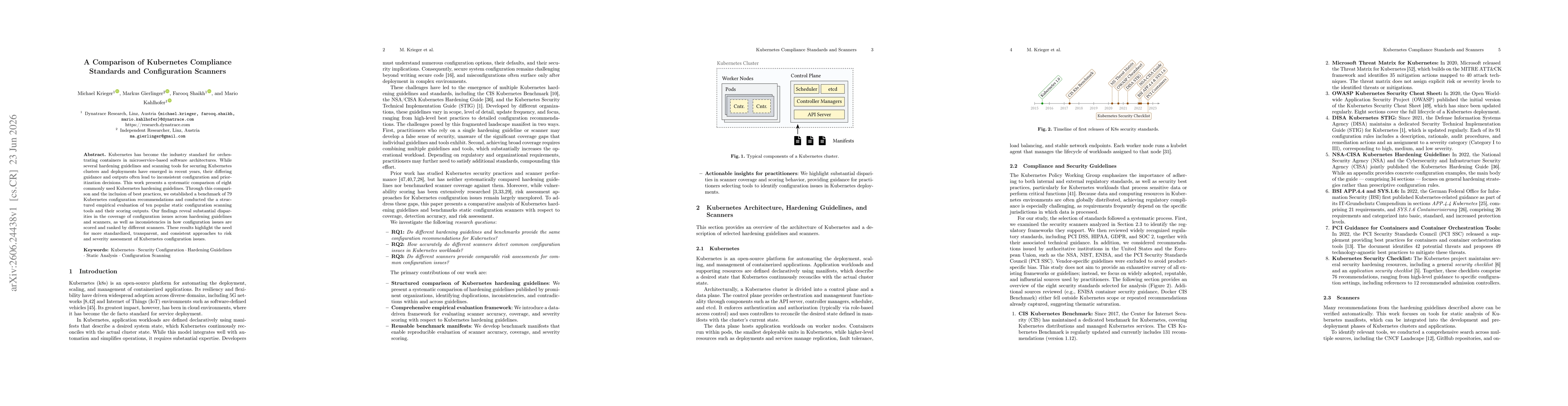 Thumbnail for A Comparison of Kubernetes Compliance Standards and Configuration Scanners