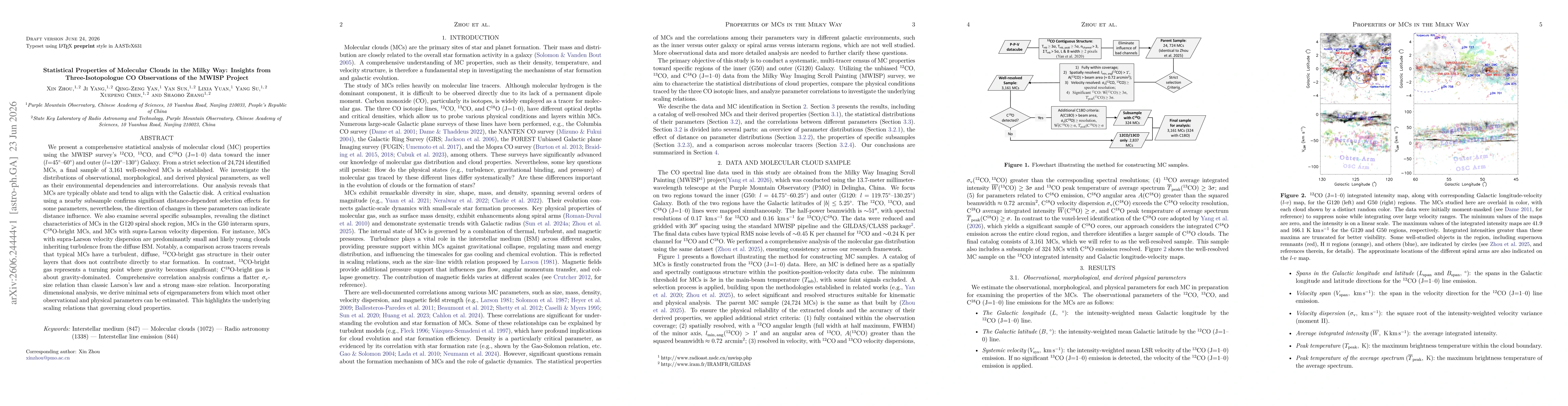 Thumbnail for Statistical Properties of Molecular Clouds in the Milky Way: Insights from Three-Isotopologue CO Observations of the MWISP Project
