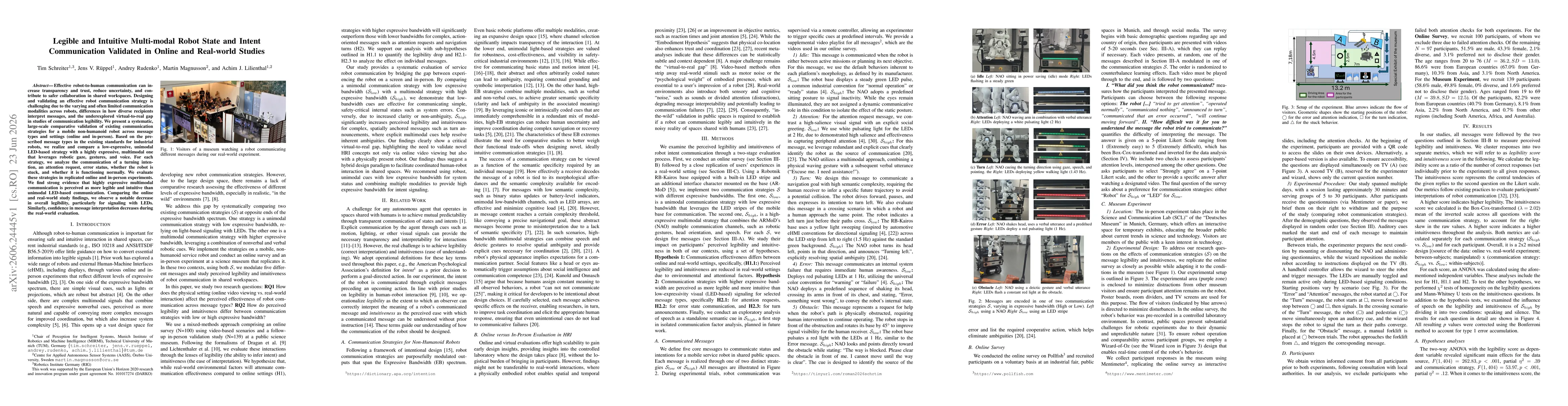 Thumbnail for Legible and Intuitive Multi-modal Robot State and Intent Communication Validated in Online and Real-world Studies
