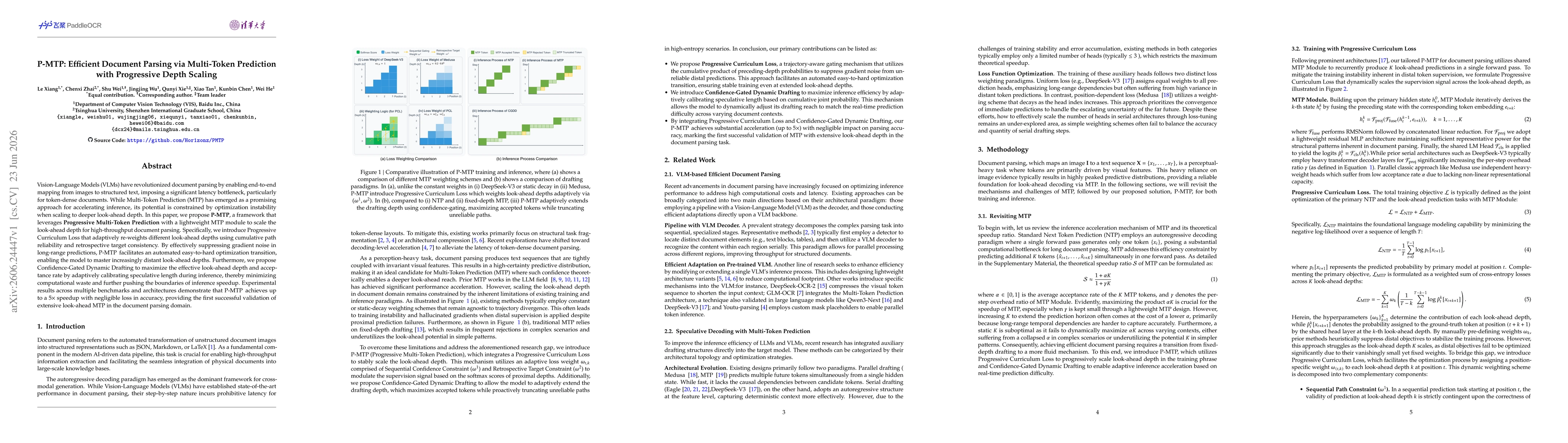 Thumbnail for P-MTP: Efficient Document Parsing via Multi-Token Prediction with Progressive Depth Scaling