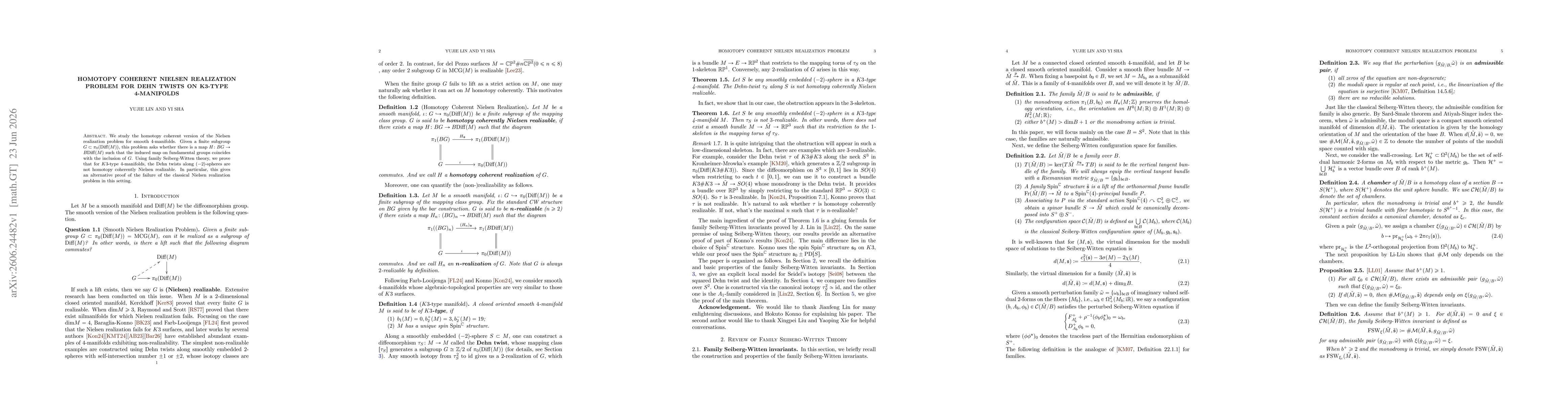 Thumbnail for Homotopy Coherent Nielsen Realization Problem for Dehn Twists on K3-Type 4-Manifolds