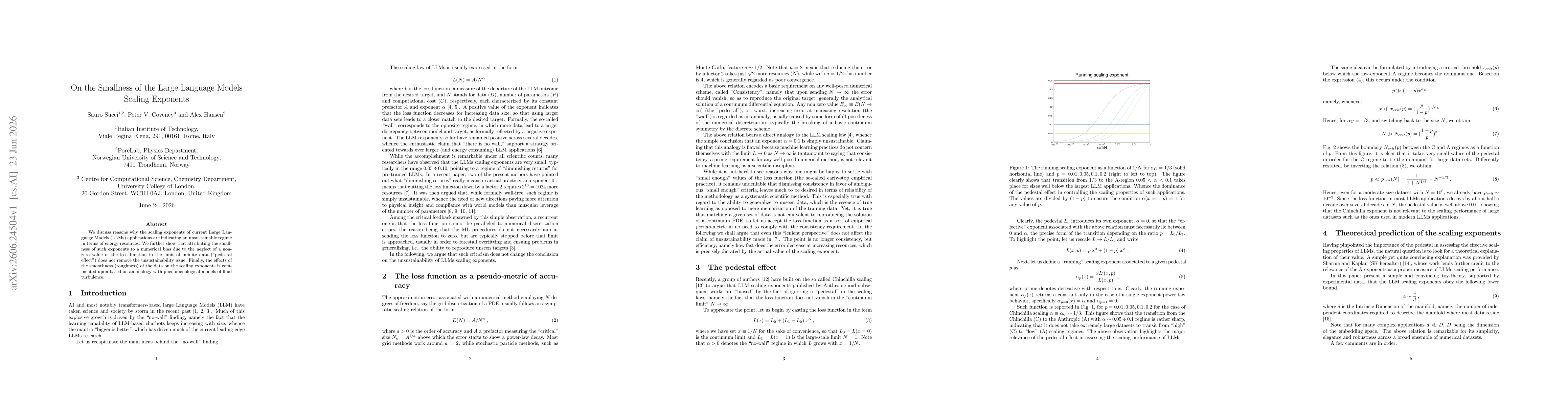 Thumbnail for On the Smallness of the Large Language Models Scaling Exponents