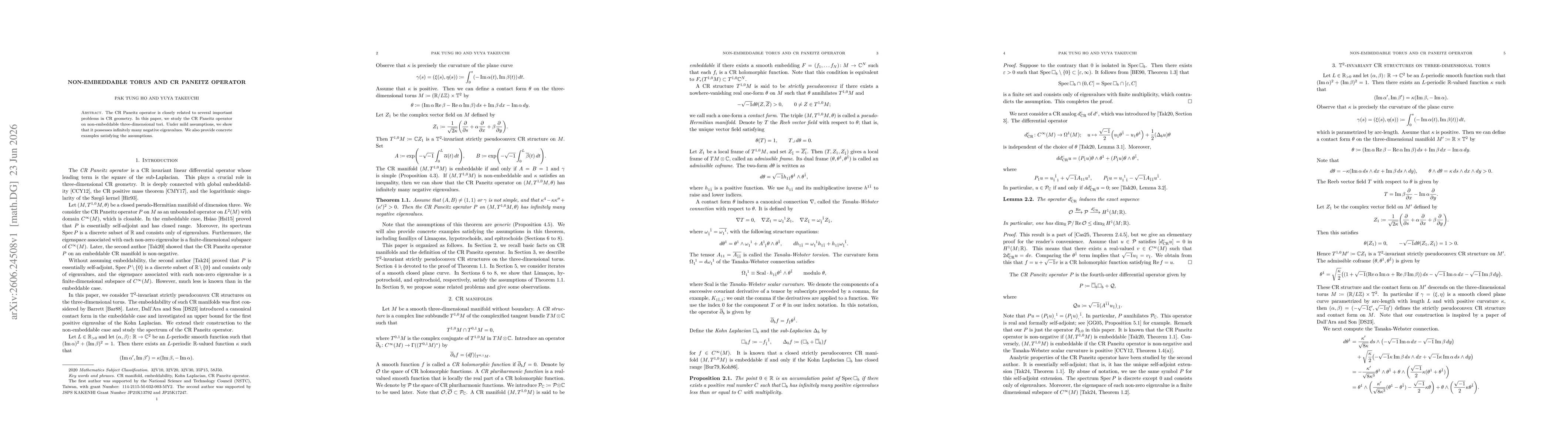 Thumbnail for Non-embeddable torus and CR Paneitz operator