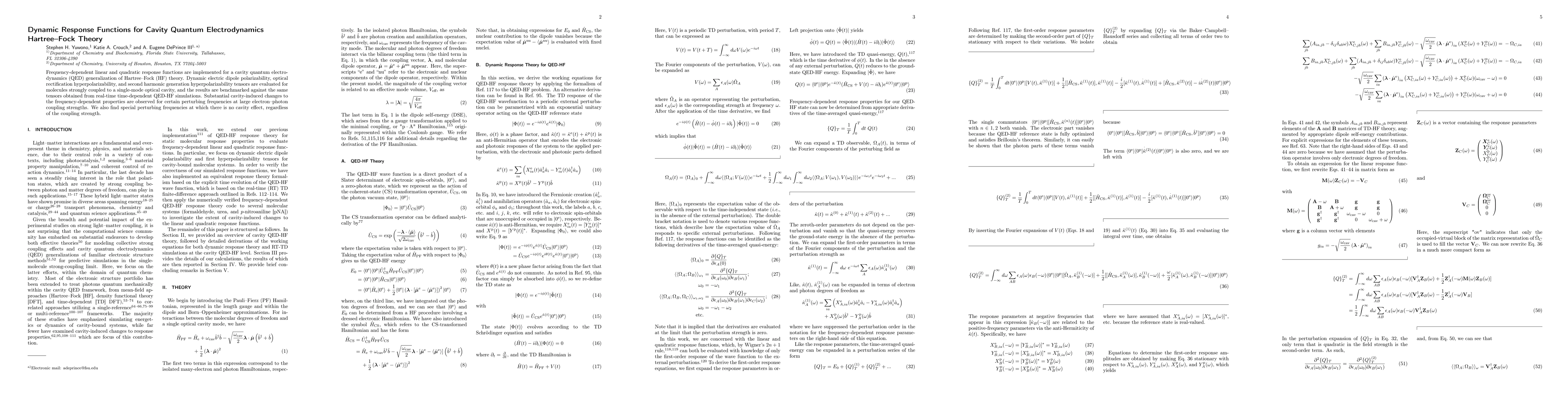 Thumbnail for Dynamic Response Functions for Cavity Quantum Electrodynamics Hartree-Fock Theory