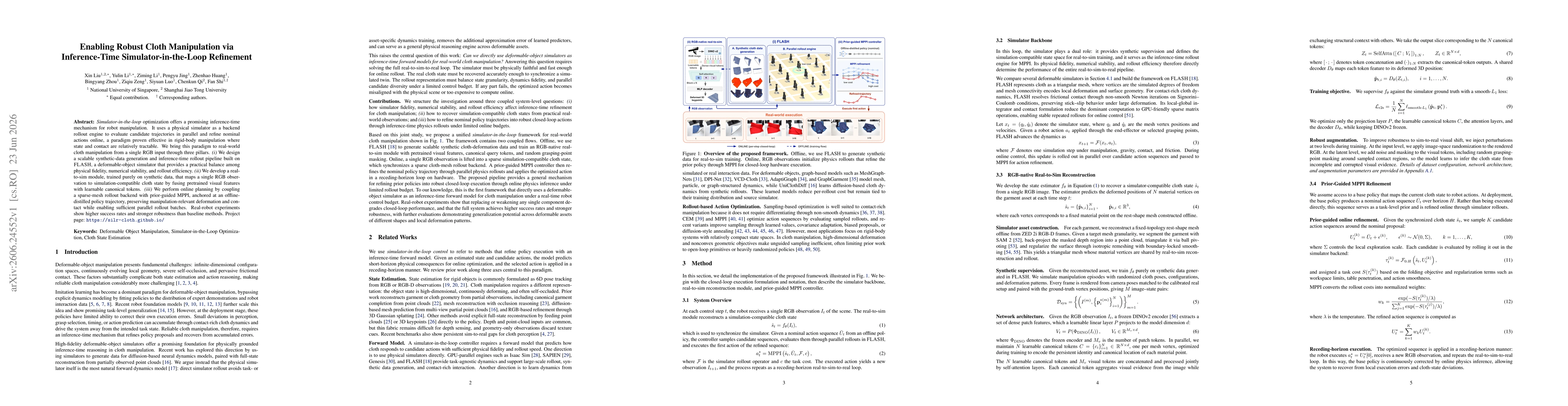 Thumbnail for Enabling Robust Cloth Manipulation via Inference-Time Simulator-in-the-Loop Refinement