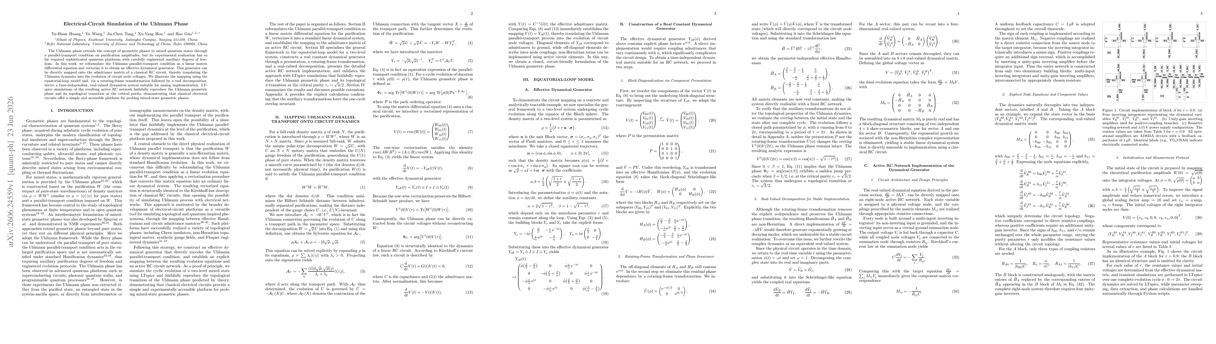 Thumbnail for Electrical-Circuit Simulation of the Uhlmann Phase