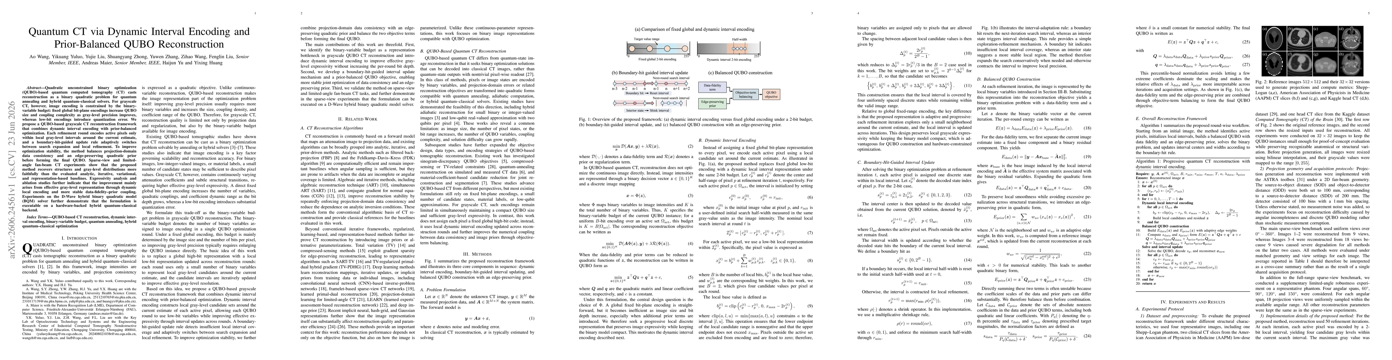 Thumbnail for Quantum CT via Dynamic Interval Encoding and Prior-Balanced QUBO Reconstruction