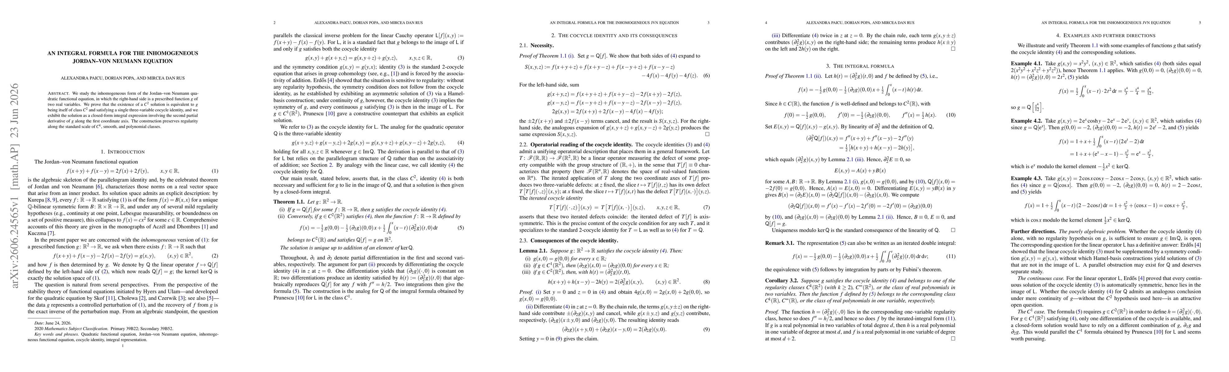 Thumbnail for An integral formula for the inhomogeneous Jordan--von Neumann equation