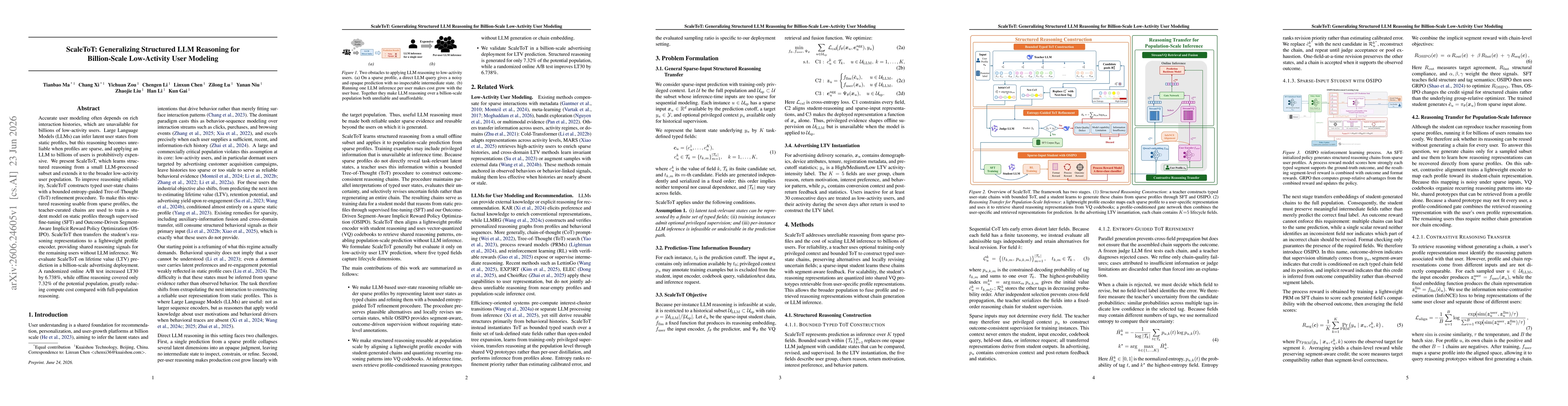 Thumbnail for ScaleToT: Generalizing Structured LLM Reasoning for Billion-Scale Low-Activity User Modeling