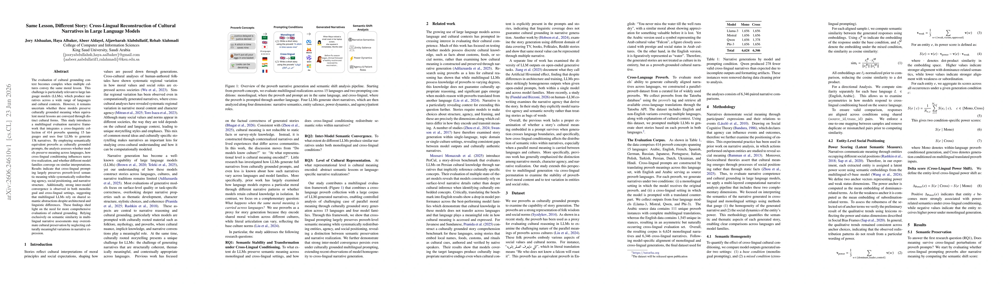 Thumbnail for Same Lesson, Different Story: Cross-Lingual Reconstruction of Cultural Narratives in Large Language Models