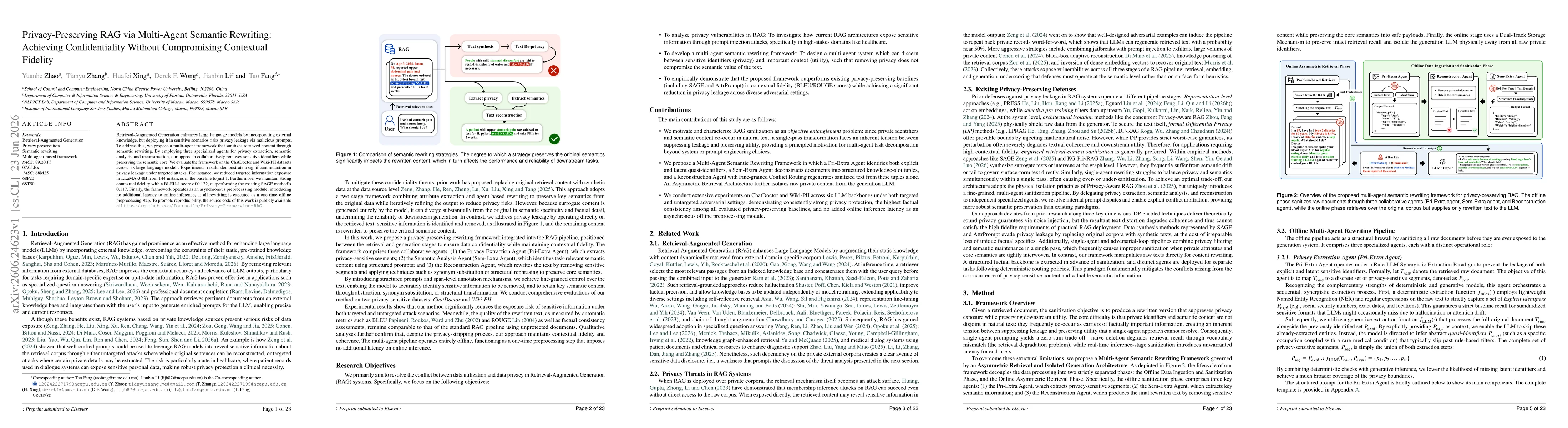 Thumbnail for Privacy-Preserving RAG via Multi-Agent Semantic Rewriting: Achieving Confidentiality Without Compromising Contextual Fidelity