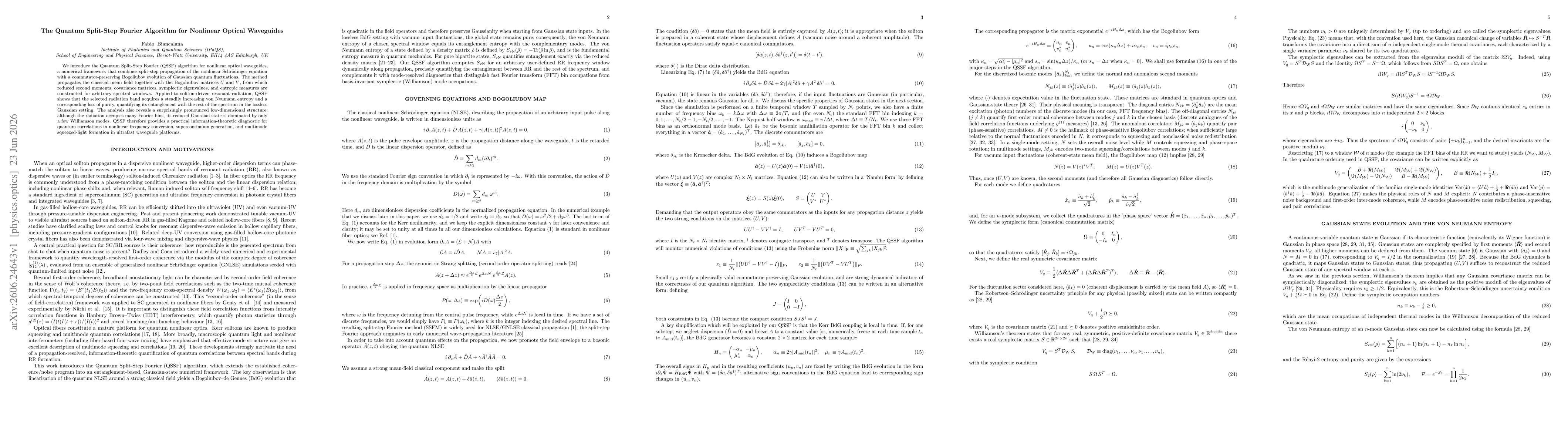 Thumbnail for The Quantum Split-Step Fourier Algorithm for Nonlinear Optical Waveguides