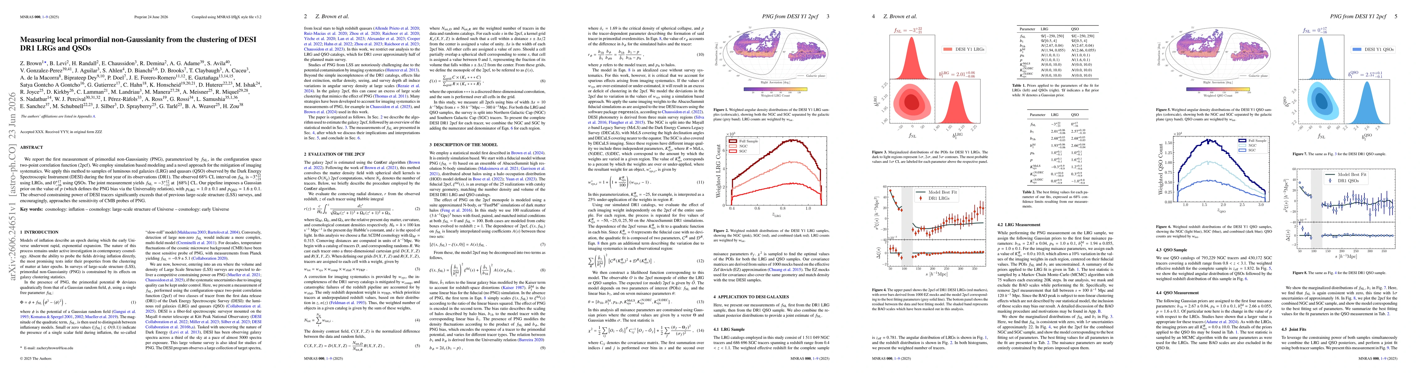 Thumbnail for Measuring local primordial non-Gaussianity from the clustering of DESI DR1 LRGs and QSOs