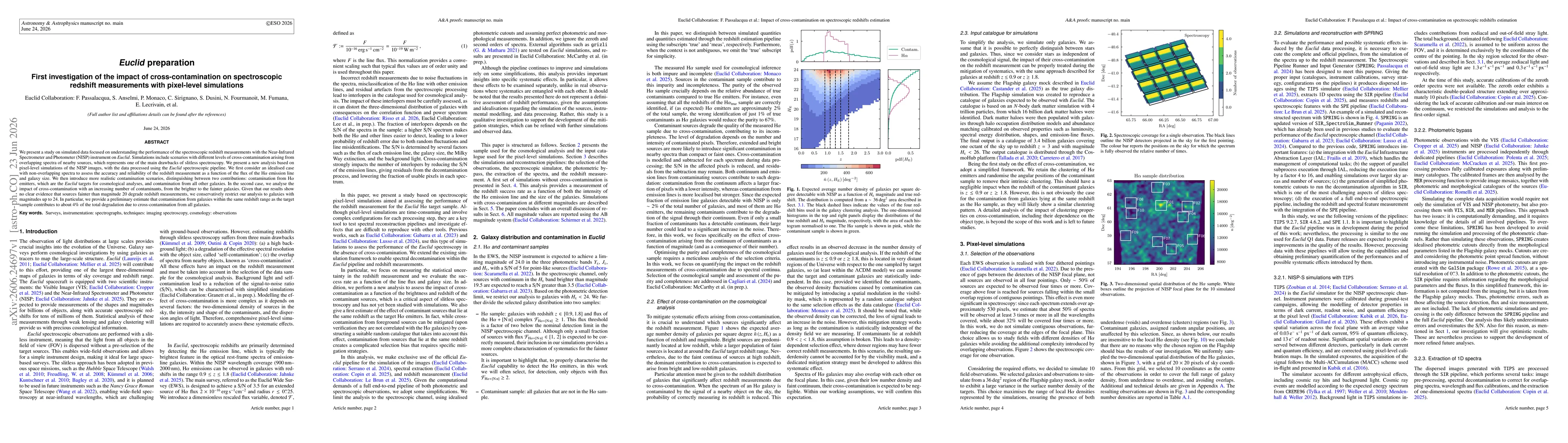Thumbnail for Euclid preparation. First investigation of the impact of cross-contamination on spectroscopic redshift measurements with pixel-level simulations