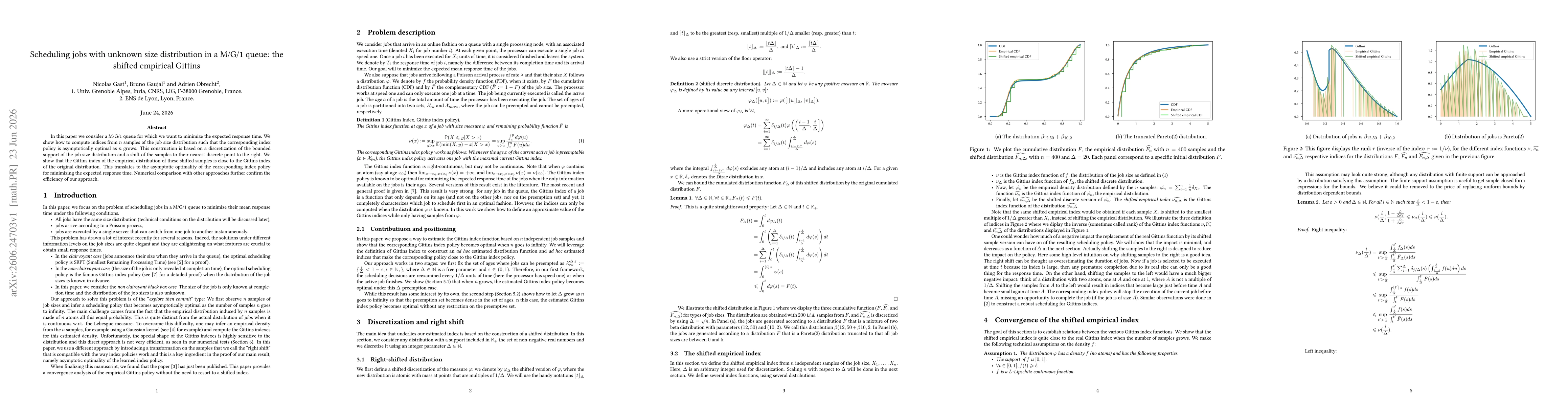 Thumbnail for Scheduling jobs with unknown size distribution in a M/G/1 queue: the shifted empirical Gittins