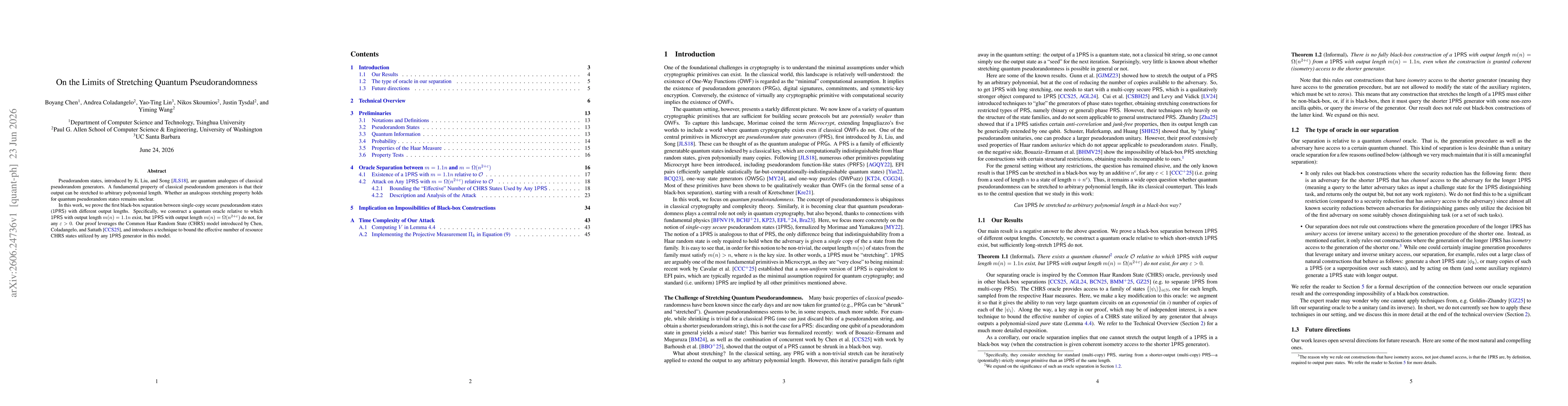 Thumbnail for On the Limits of Stretching Quantum Pseudorandomness