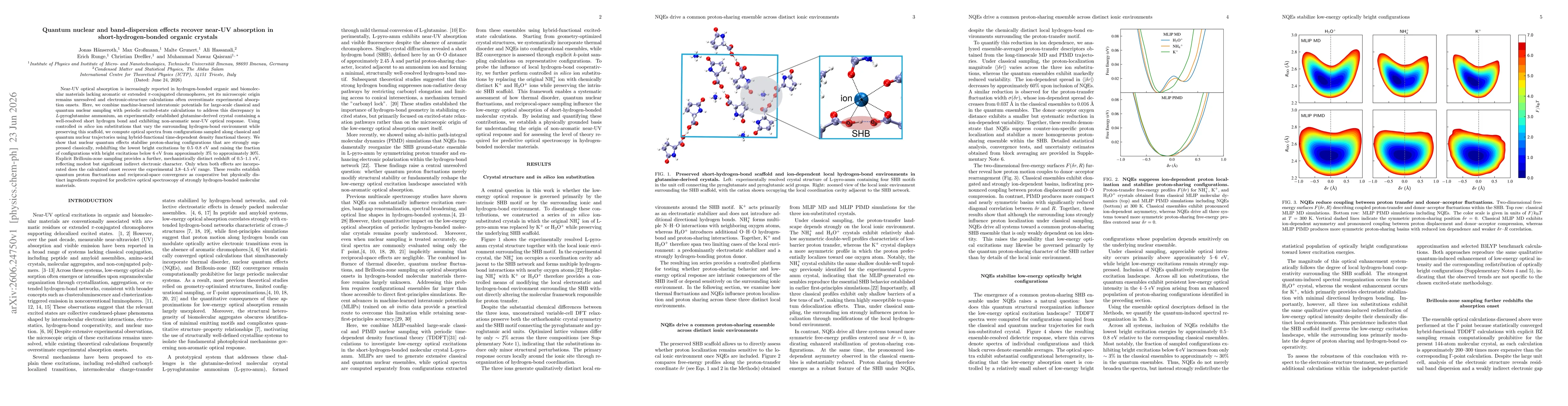 Thumbnail for Quantum nuclear and band-dispersion effects recover near-UV absorption in short-hydrogen-bonded organic crystals
