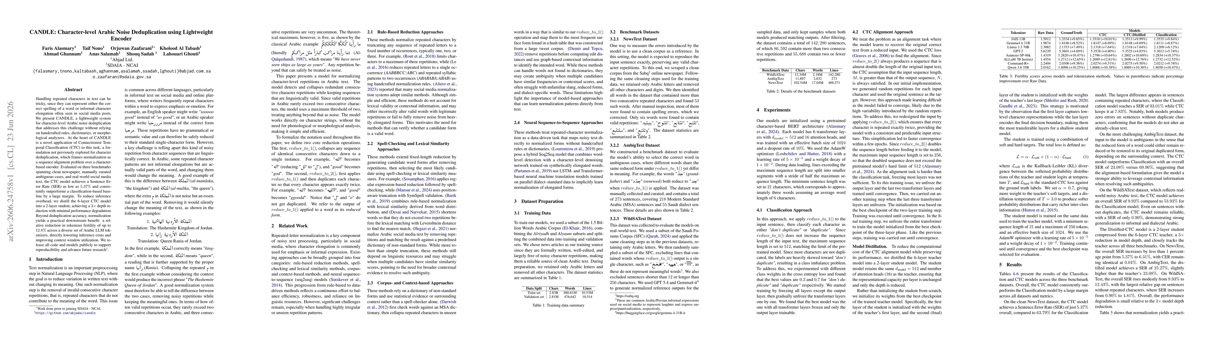 Thumbnail for CANDLE: Character-level Arabic Noise Deduplication using Lightweight Encoder