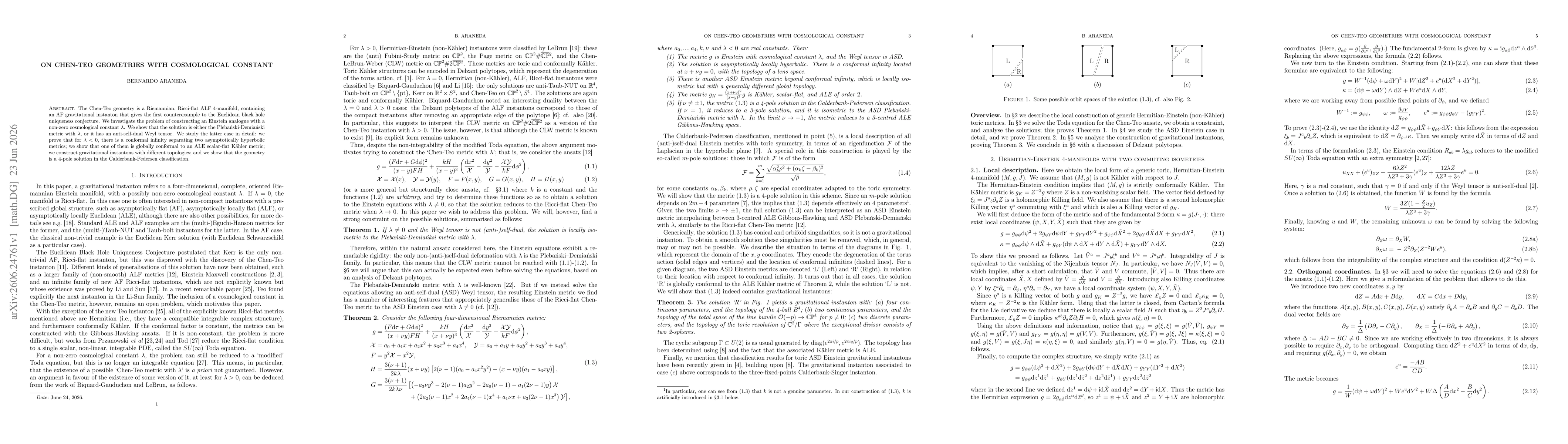Thumbnail for On Chen-Teo geometries with cosmological constant