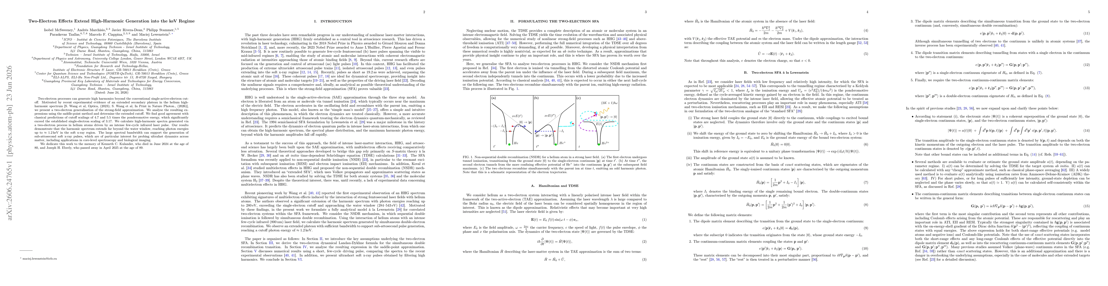 Thumbnail for Two-Electron Effects Extend High-Harmonic Generation into the keV Regime