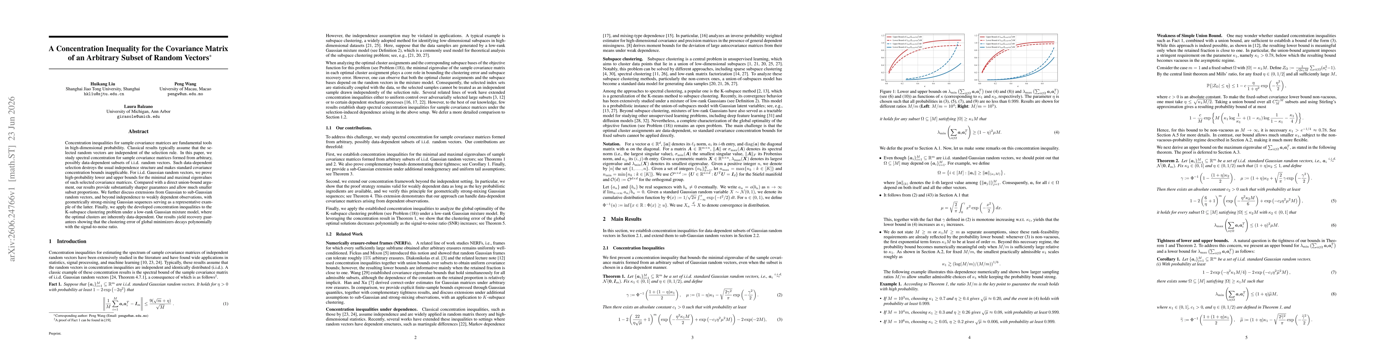 Thumbnail for A Concentration Inequality for the Covariance Matrix of an Arbitrary Subset of Random Vectors