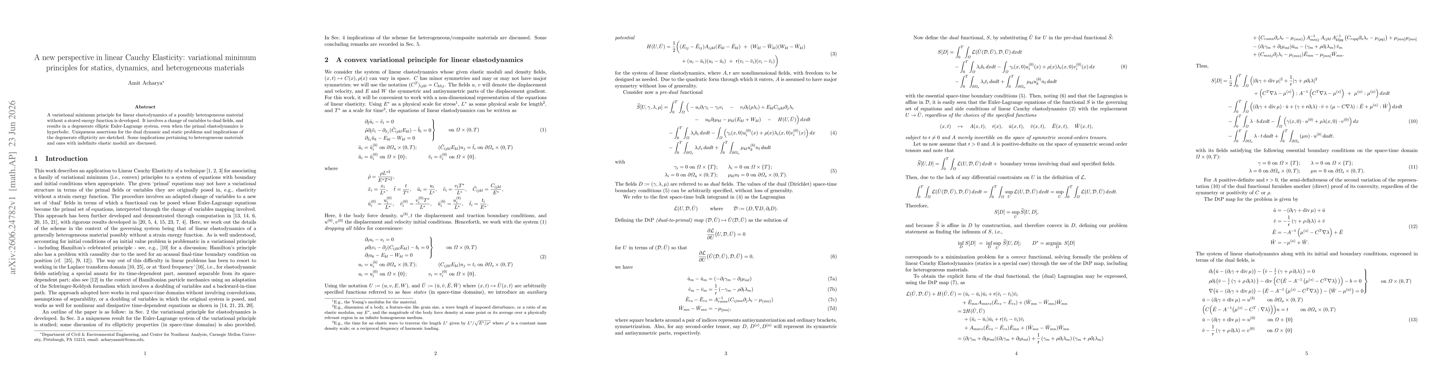 Thumbnail for A new perspective in linear Cauchy Elasticity: variational minimum principles for statics, dynamics, and heterogeneous materials