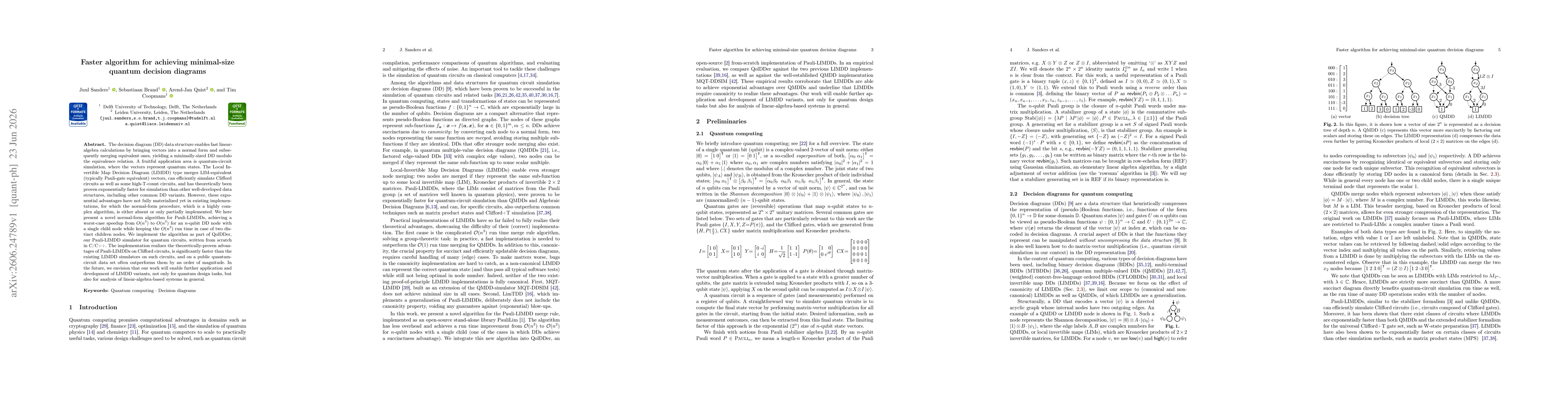 Thumbnail for Faster algorithm for achieving minimal-size quantum decision diagrams