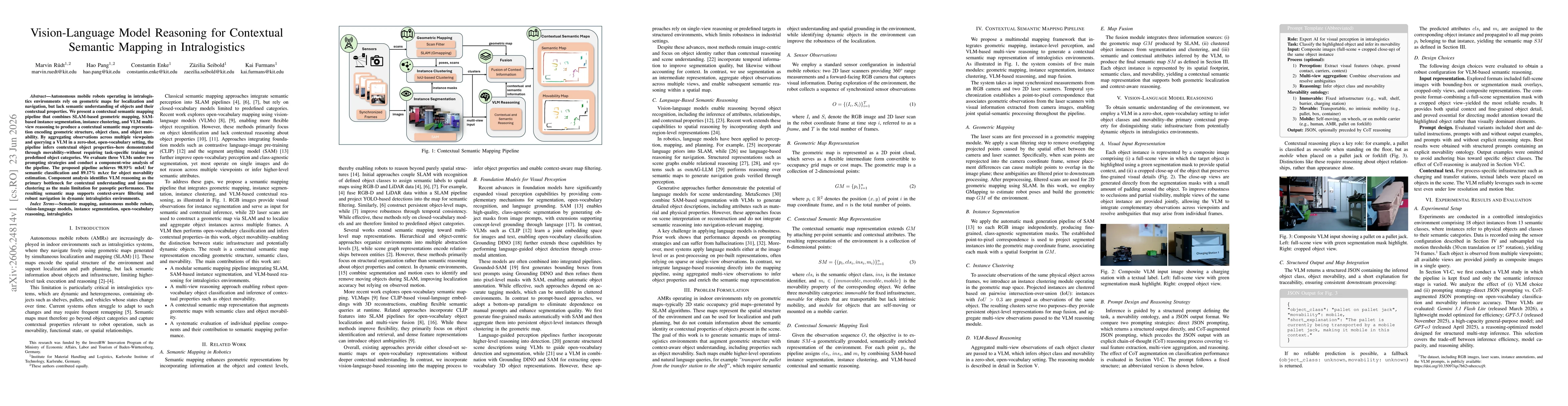 Thumbnail for Vision-Language Model Reasoning for Contextual Semantic Mapping in Intralogistics