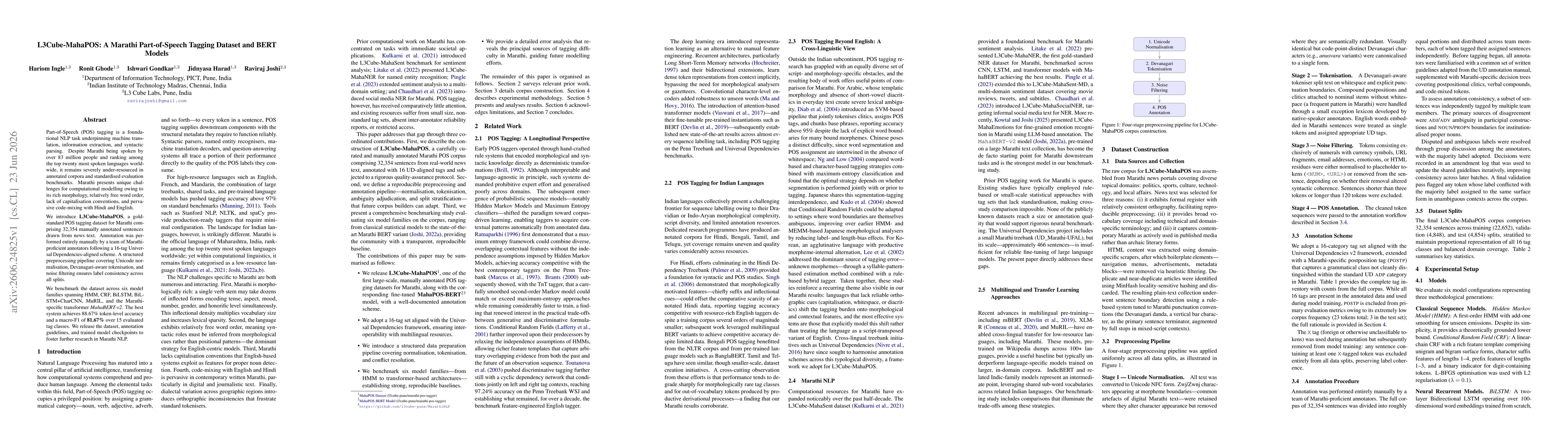 Thumbnail for L3Cube-MahaPOS: A Marathi Part-of-Speech Tagging Dataset and BERT Models