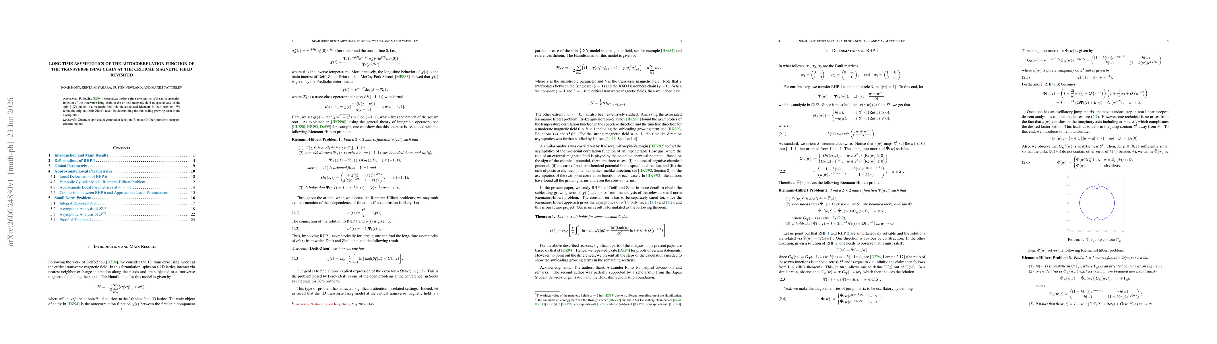Thumbnail for Long-time asymptotics of the autocorrelation function of the transverse Ising chain at the critical magnetic field Revisited