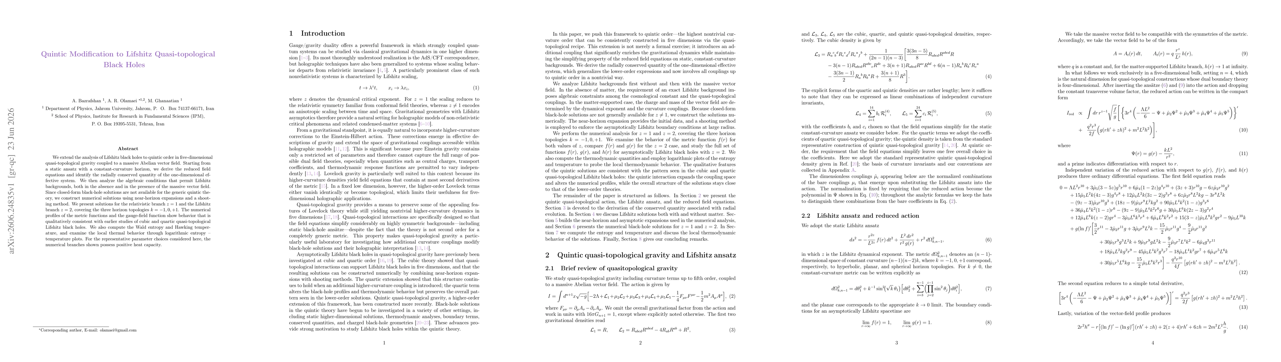 Thumbnail for Quintic Modification to Lifshitz Quasi-topological Black Holes