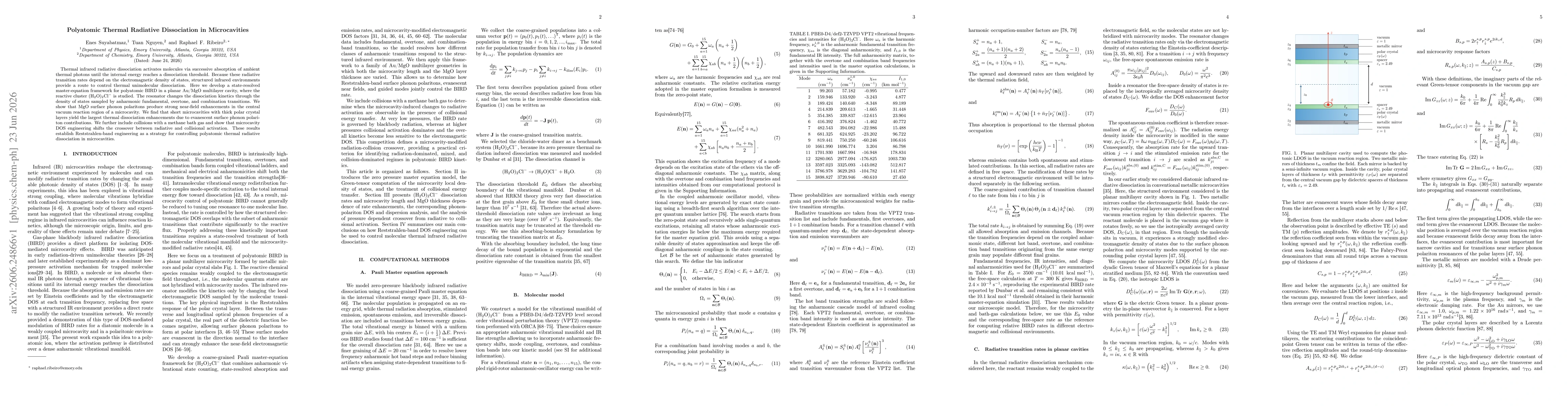 Thumbnail for Polyatomic Thermal Radiative Dissociation in Microcavities