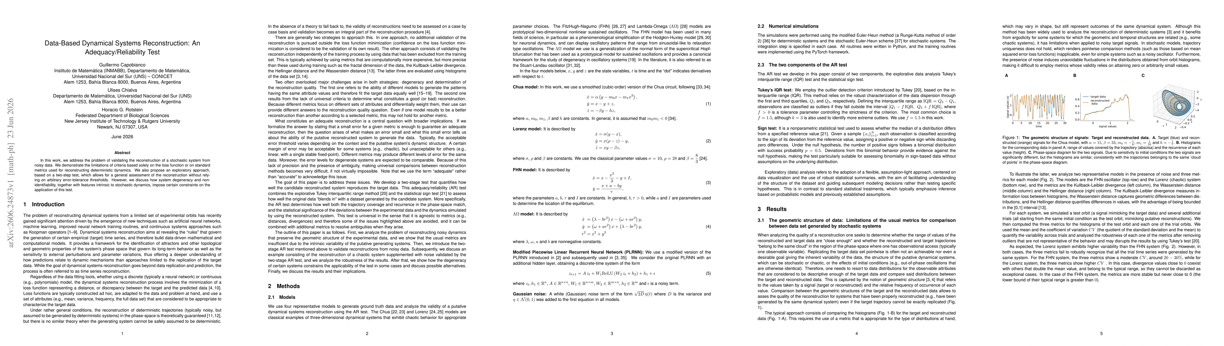Thumbnail for Data-Based Dynamical Systems Reconstruction: An Adequacy/Reliability Test