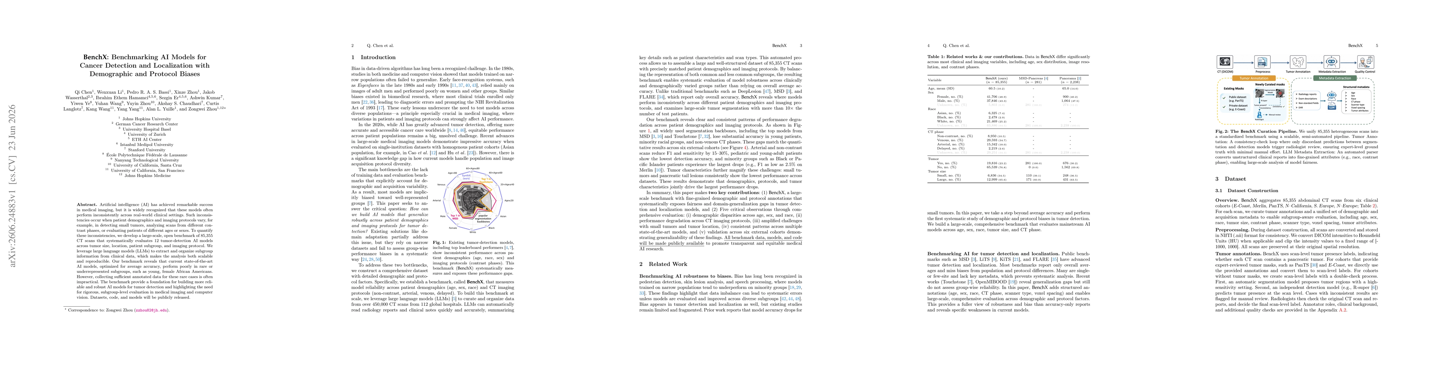 Thumbnail for BenchX: Benchmarking AI Models for Cancer Detection and Localization with Demographic and Protocol Biases