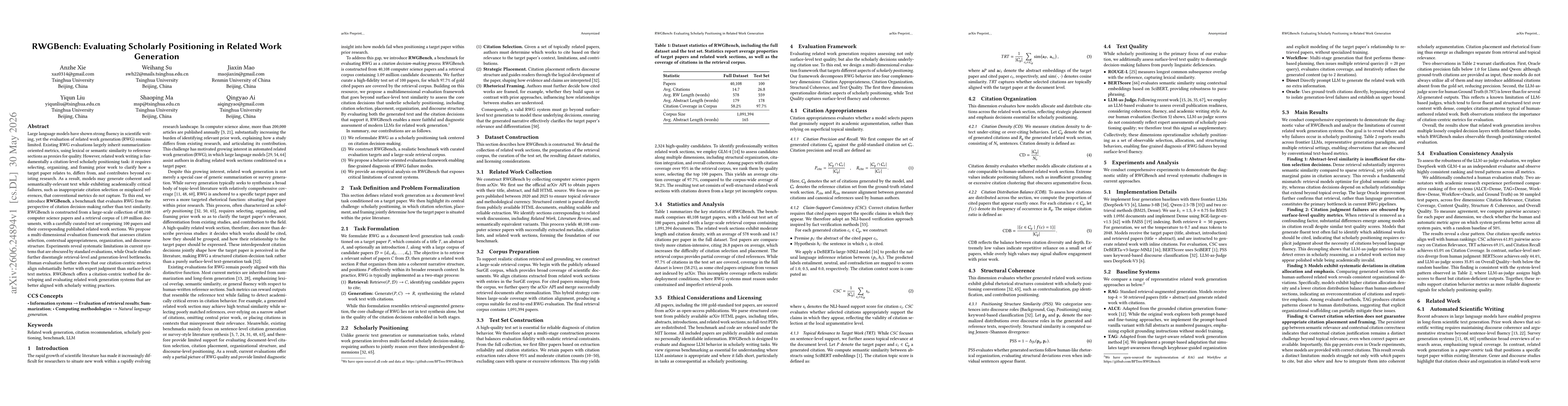Thumbnail for RWGBench: Evaluating Scholarly Positioning in Related Work Generation