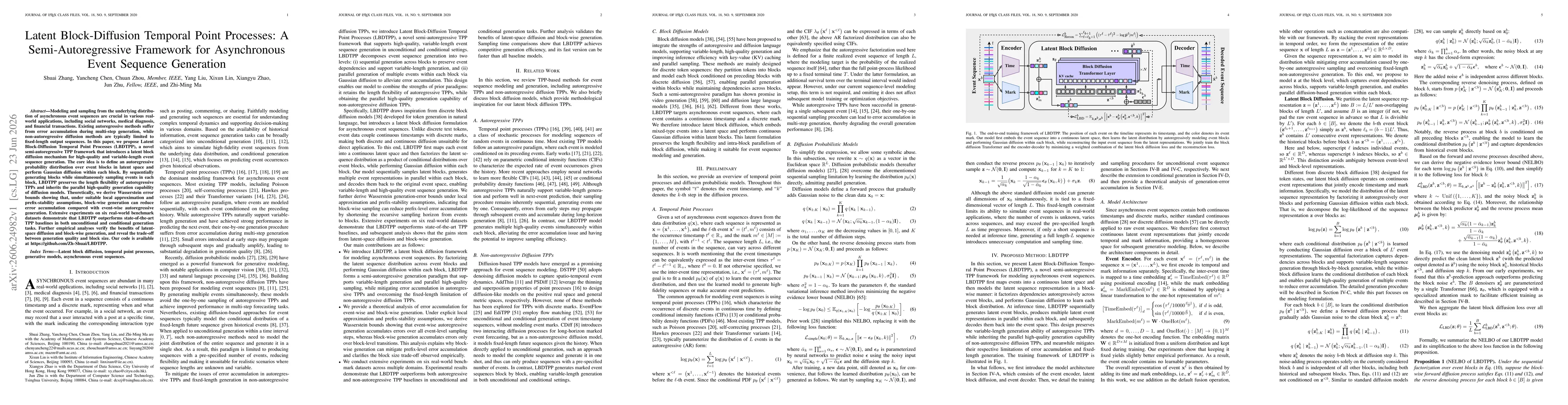Thumbnail for Latent Block-Diffusion Temporal Point Processes: A Semi-Autoregressive Framework for Asynchronous Event Sequence Generation