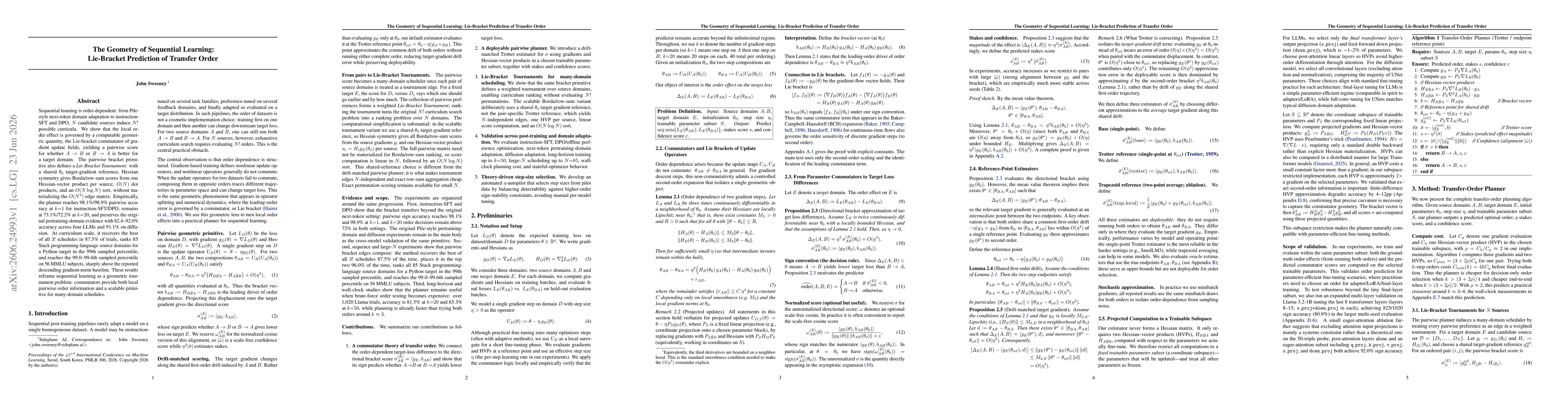 Thumbnail for The Geometry of Sequential Learning: Lie-Bracket Prediction of Transfer Order