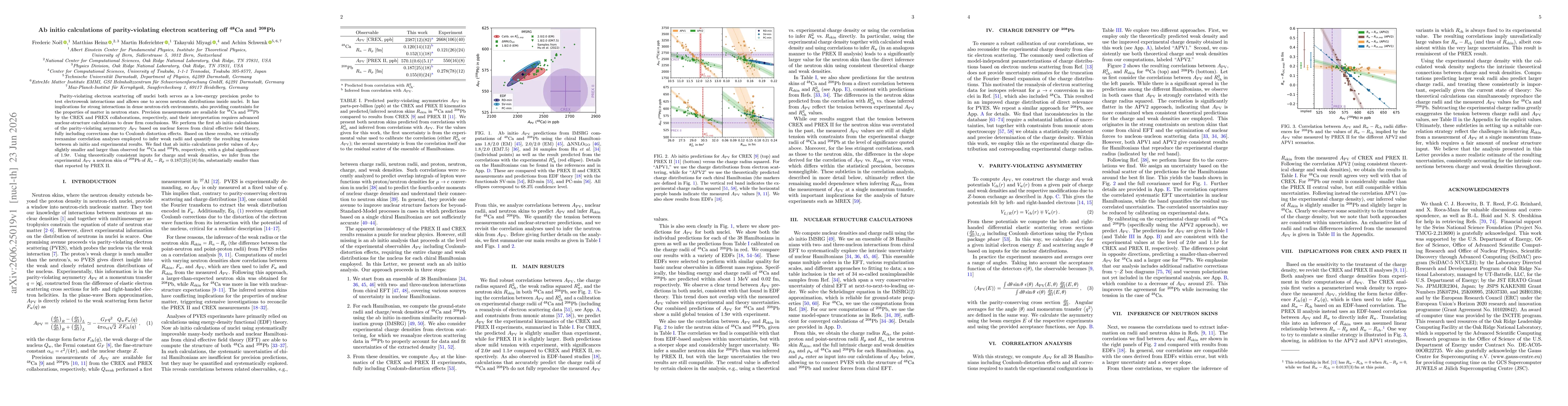 Thumbnail for Ab initio calculations of parity-violating electron scattering off $^{48}$Ca and $^{208}$Pb