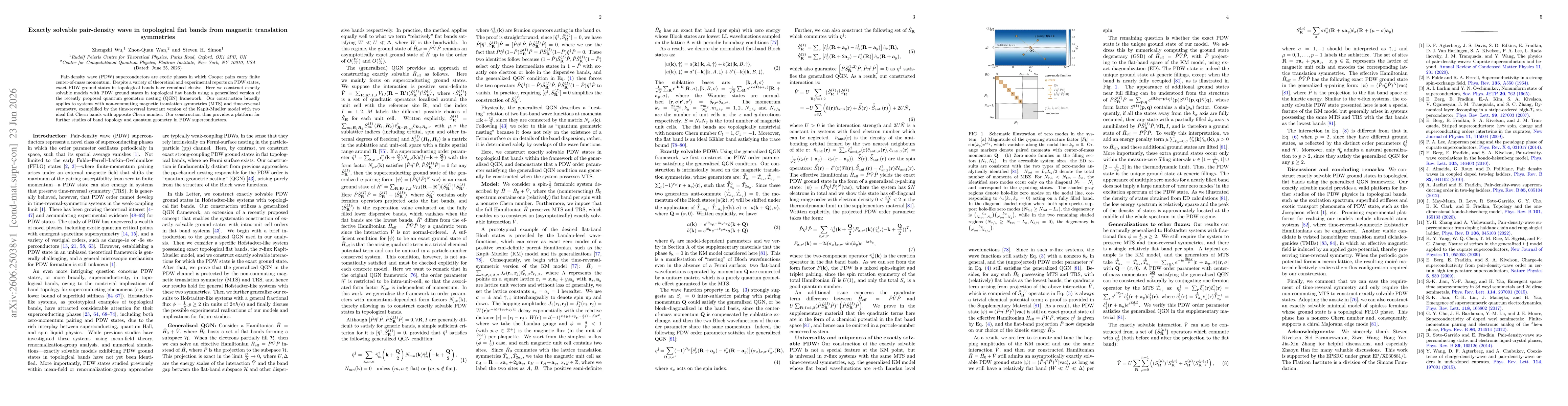 Thumbnail for Exactly solvable pair-density wave in topological flat bands from magnetic translation symmetries