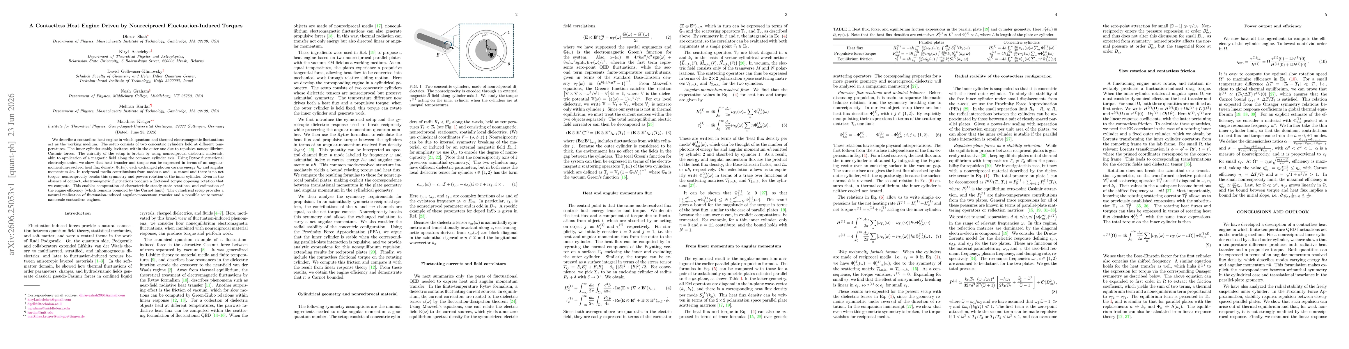 Thumbnail for A Contactless Heat Engine Driven by Nonreciprocal Fluctuation-Induced Torques