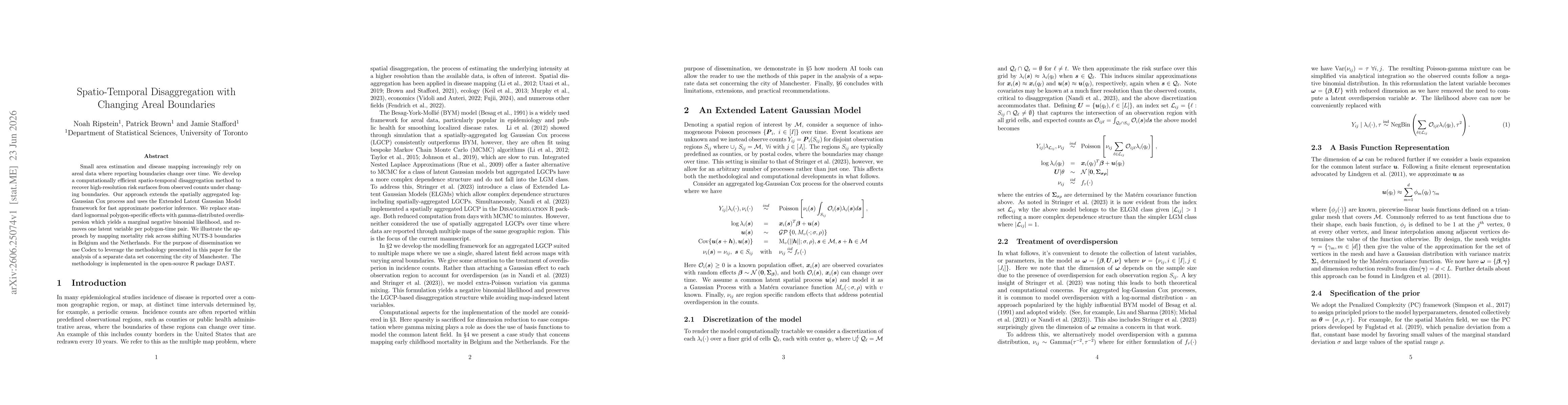 Thumbnail for Spatio-Temporal Disaggregation with Changing Areal Boundaries