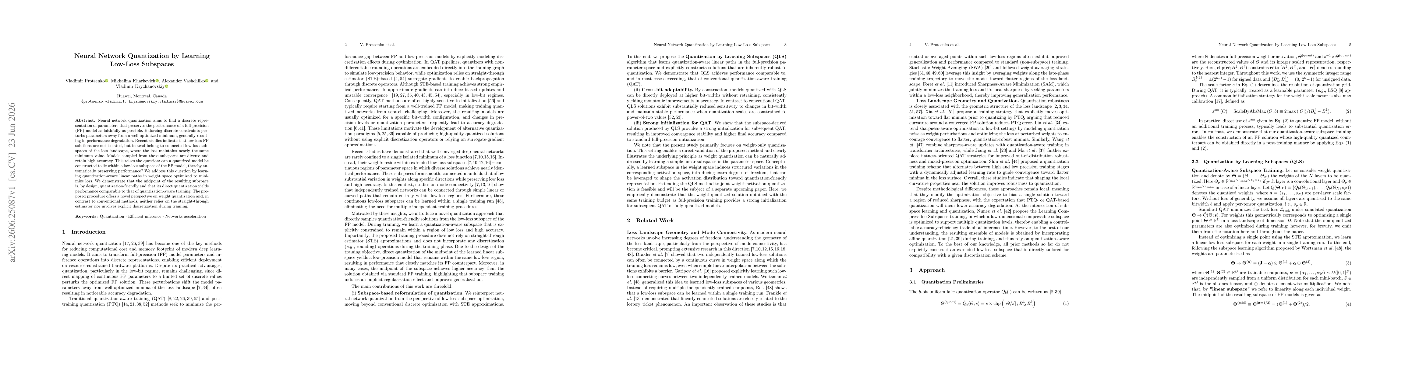 Thumbnail for Neural Network Quantization by Learning Low-Loss Subspaces