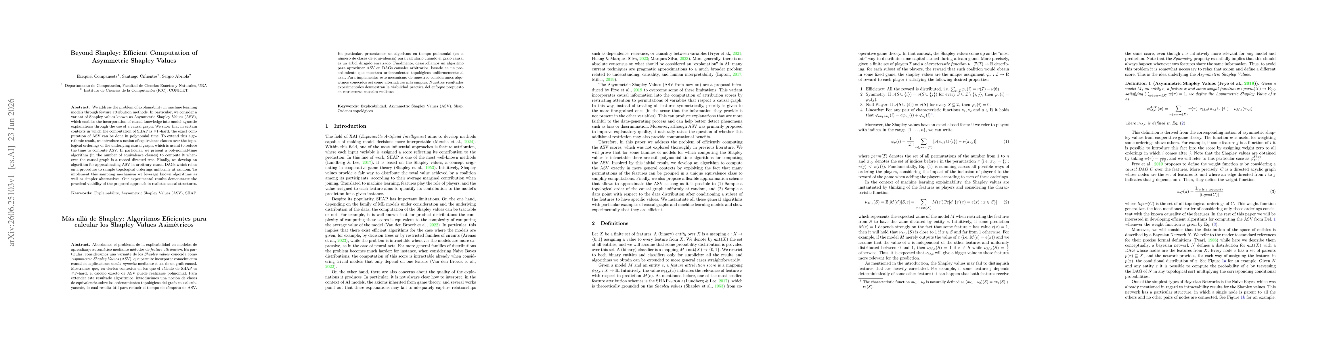 Thumbnail for Beyond Shapley: Efficient Computation of Asymmetric Shapley Values