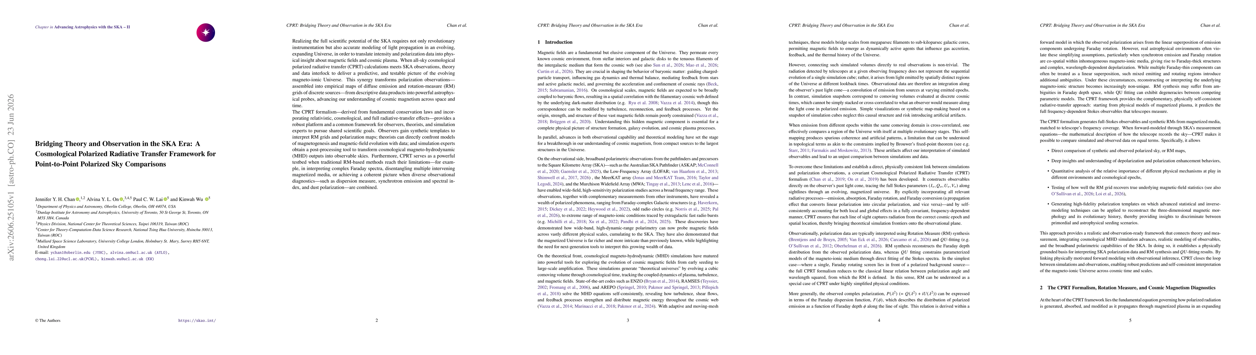 Thumbnail for Bridging Theory and Observation in the SKA Era: A Cosmological Polarized Radiative Transfer Framework for Point-to-Point Polarized Sky Comparisons