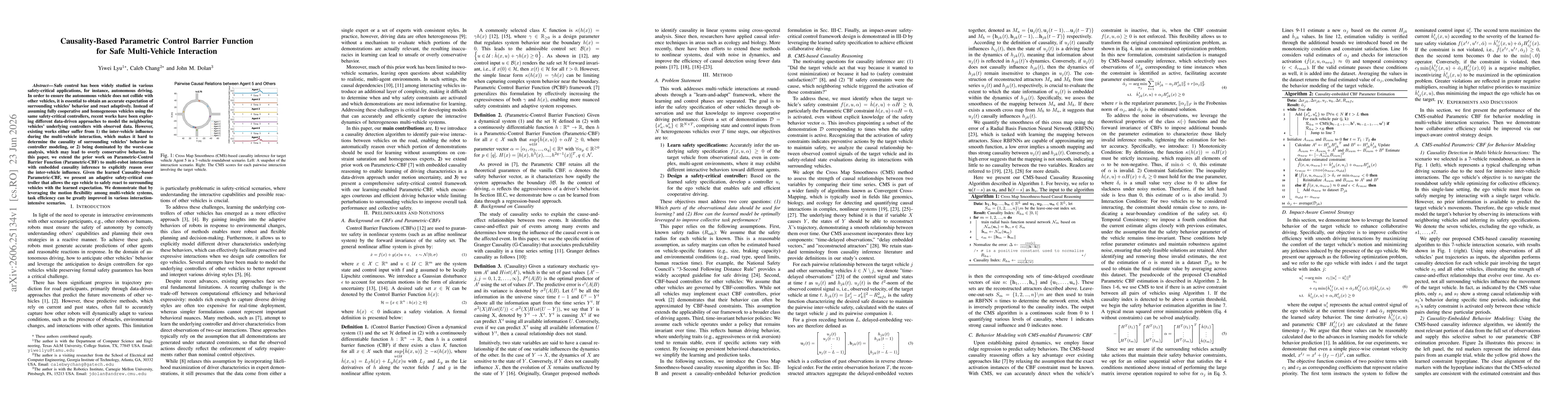 Thumbnail for Causality-Based Parametric Control Barrier Function for Safe Multi-Vehicle Interaction