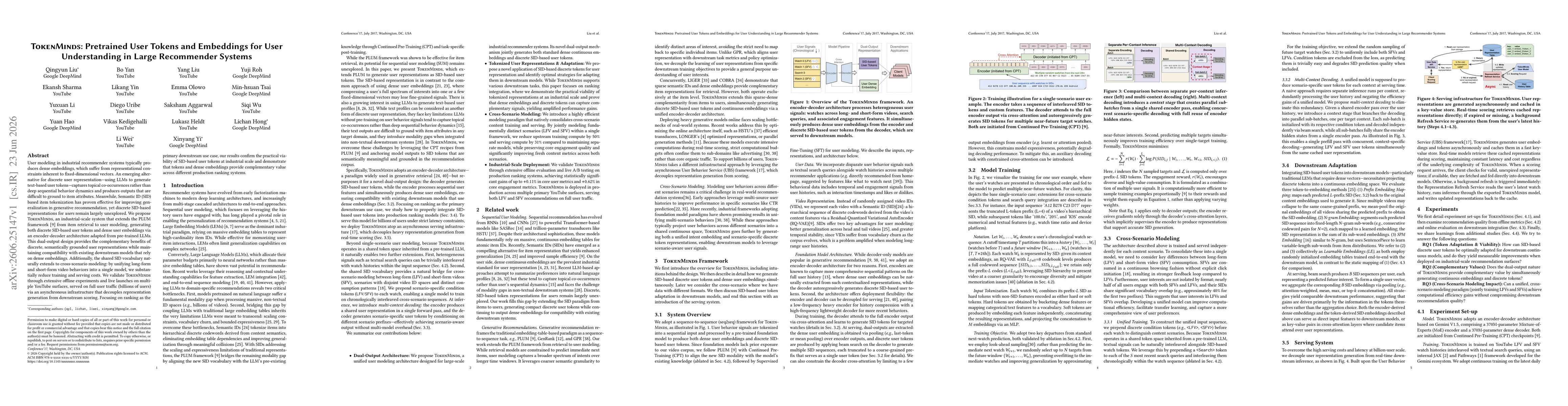 Thumbnail for TokenMinds: Pretrained User Tokens and Embeddings for User Understanding in Large Recommender Systems